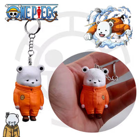 One Piece Polar Bear Keychain – Cute Anime Figure Charm